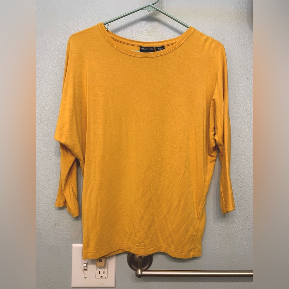 XS Rachel Zoe Goldenrod Yellow Top, 3/4 sleeve shirt